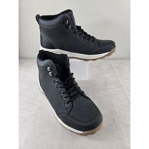 RF RF1205 Mens Mid Top Hiking Style Boots Black Size 10 Gum Sole Lugged Sneaker